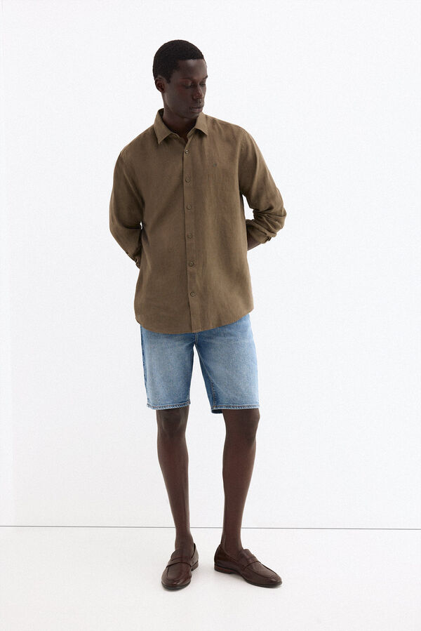 Pedro del Hierro Bermuda regular em denim Azul