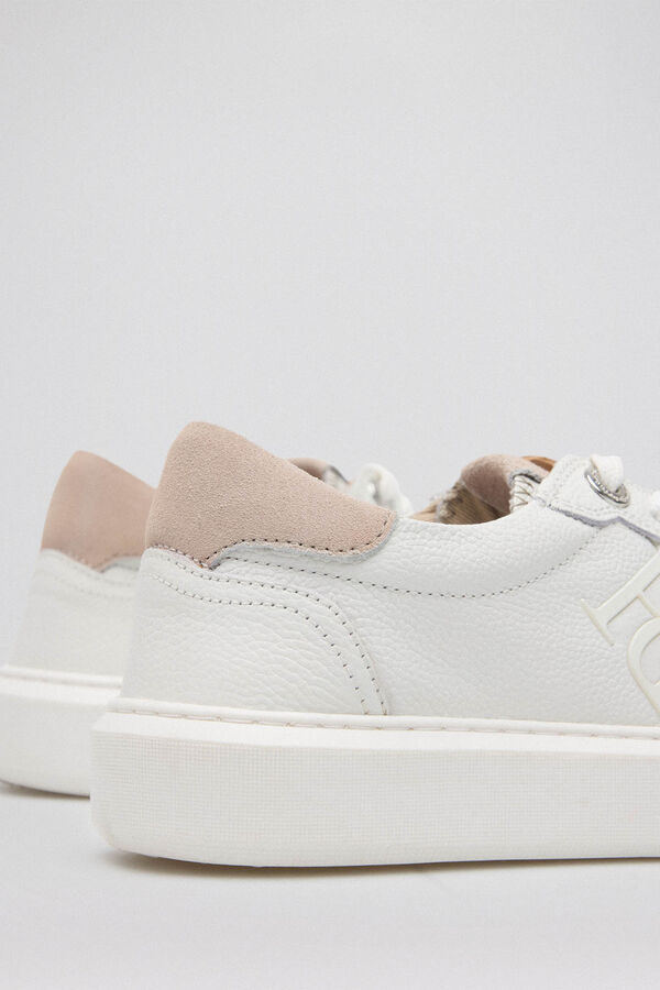 Pedro del Hierro Zapatilla logo b&aacute;sica cruda Blanco