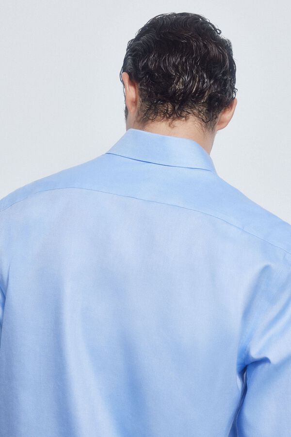 Pedro del Hierro camisa g&eacute;meos lisa non iron + antimanchas Azul