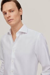 Pedro del Hierro Camisa vestir estructura lisa non iron + antimanchas Branco