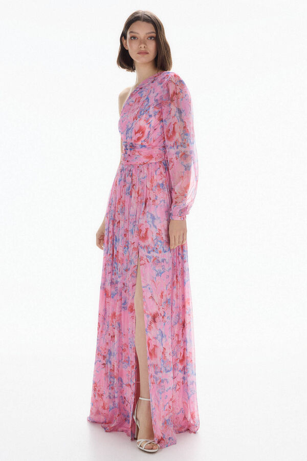 TFP by Tamara Falc&oacute; Vestido estampado assim&eacute;trico Rosa