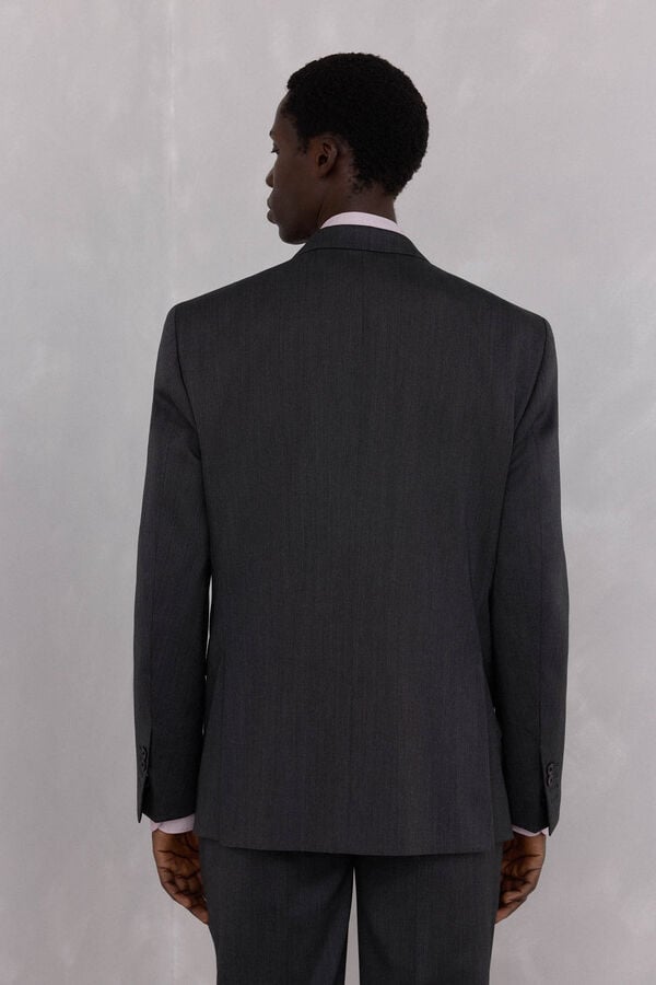 Pedro del Hierro Blazer cinza estruturado slim fit bi-el&aacute;stico Cizento