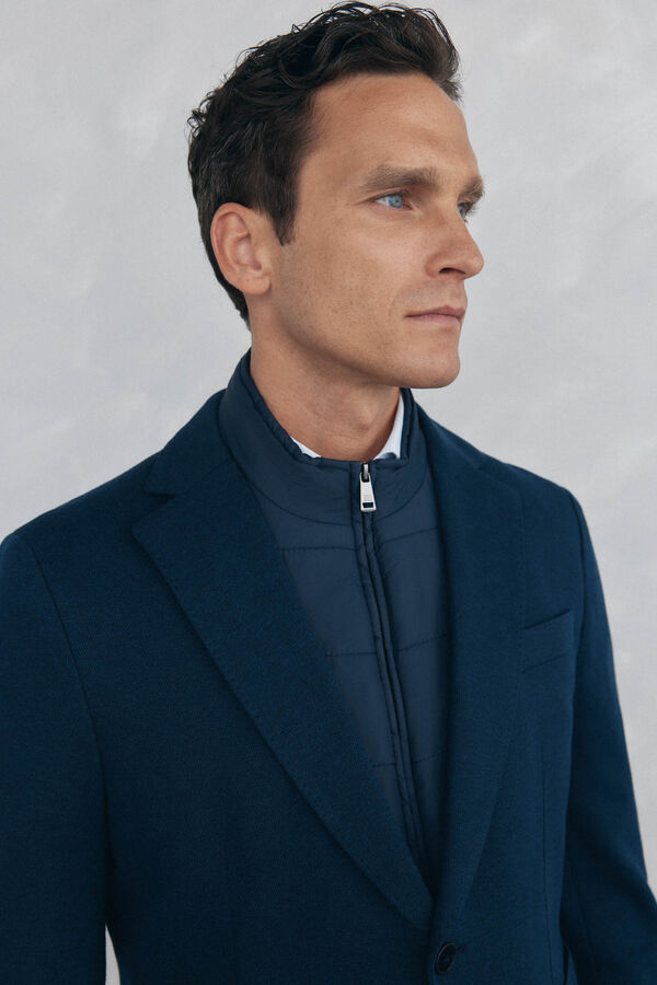 Pedro del Hierro Blazer b&aacute;sico de malha com vistas remov&iacute;veis Azul