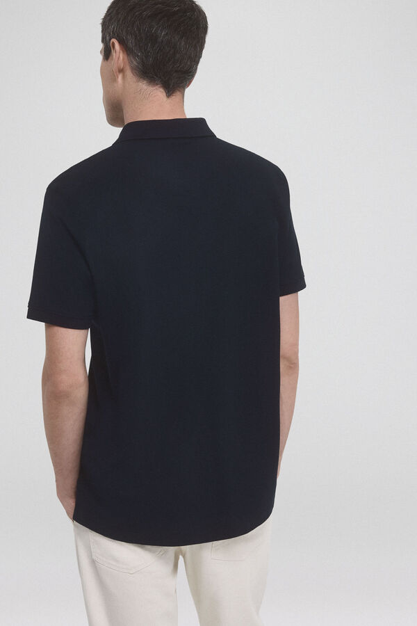 Pedro del Hierro Polo b&aacute;sica com logo bordado Azul