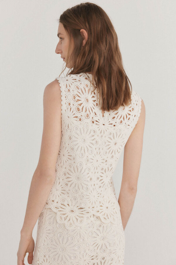 Pedro del Hierro Top crochet Beige
