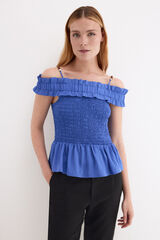 Pedro del Hierro Top engomado tirantes Azul