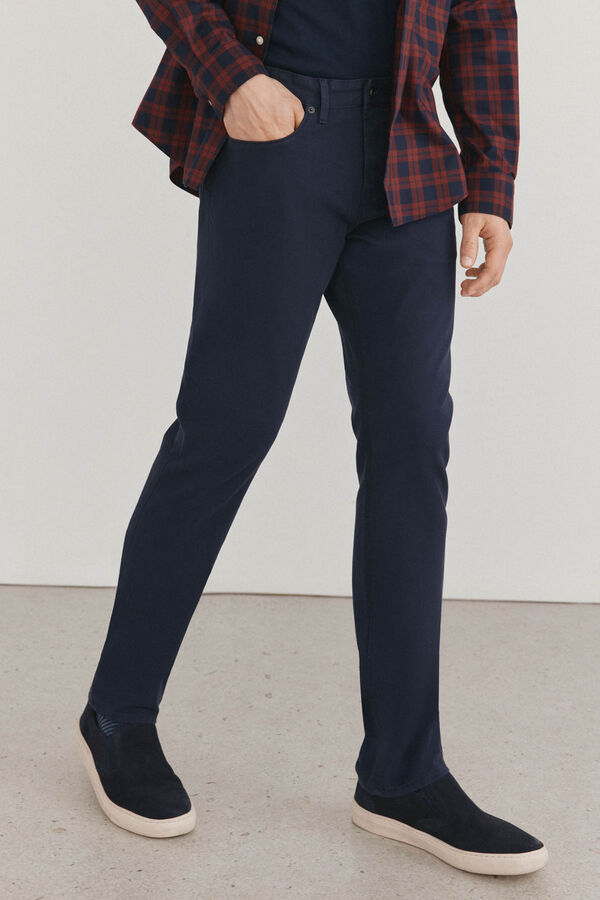 Pedro del Hierro Pantal&oacute;n 5 bolsillos color premium flex slim fit Azul