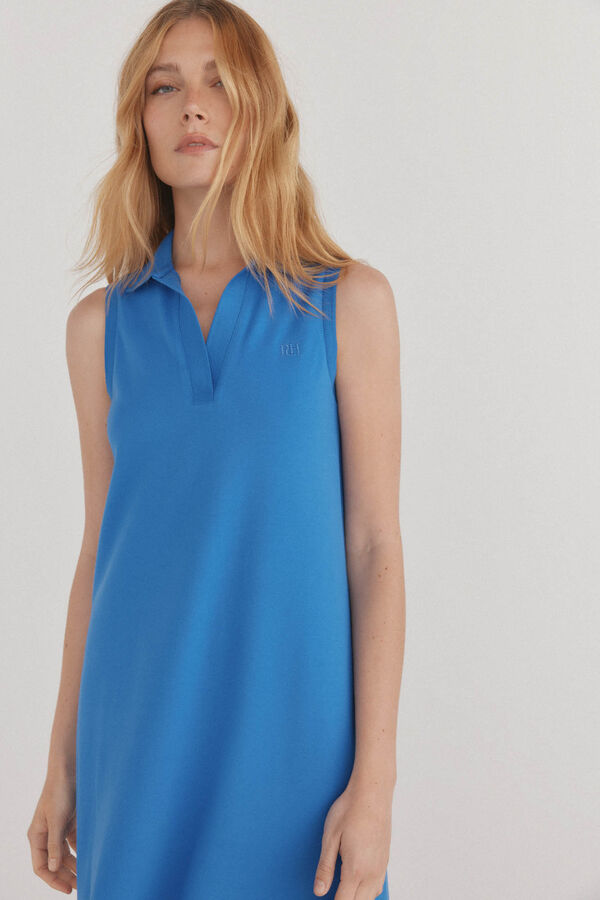 Pedro del Hierro Vestido polo largo sin mangas Turquesa