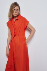 Pedro del Hierro Vestido camisero lazada Rojo