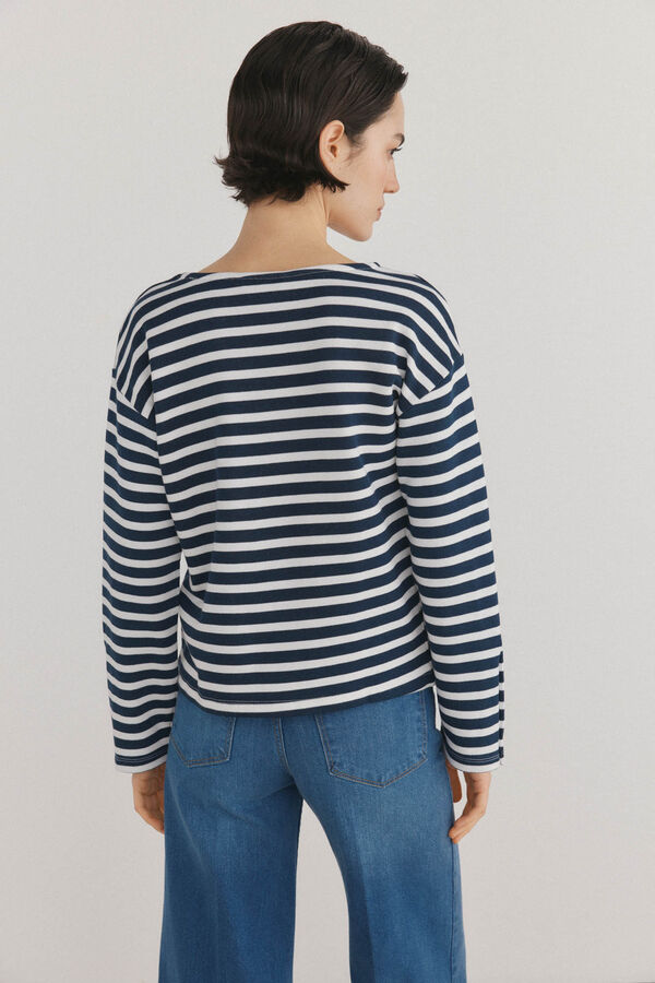 Pedro del Hierro Sudadera b&aacute;sica rayas Azul