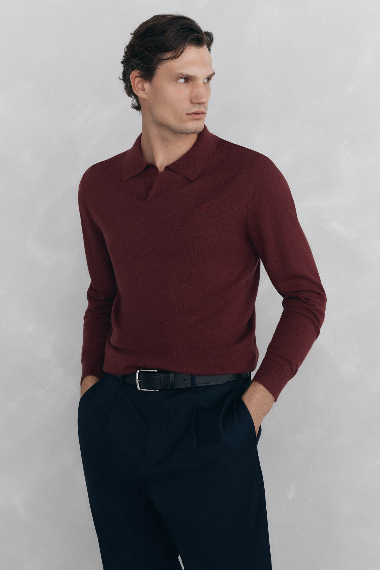 Pedro del Hierro Jersey cuello johny lana merino y cashmere