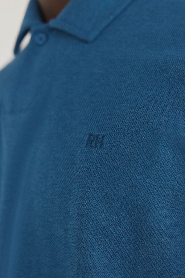 Pedro del Hierro Polo gola aberta Azul