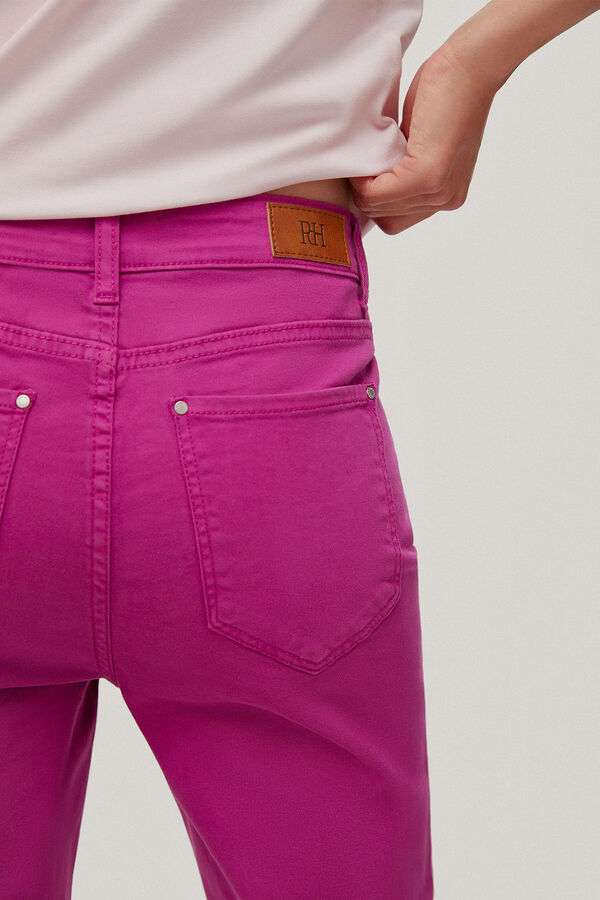 Pedro del Hierro Jeans 5 bolsos straight fit capri Púrpura