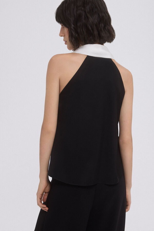 TFP by Tamara Falcó Top halter bicolor Negro