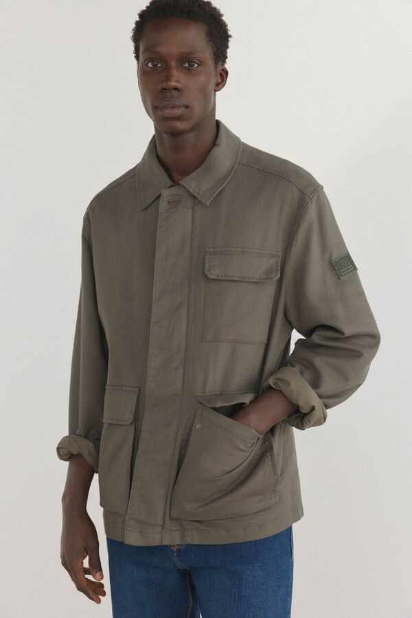 Pedro del Hierro Casaco de algod&atilde;o e linho Verde