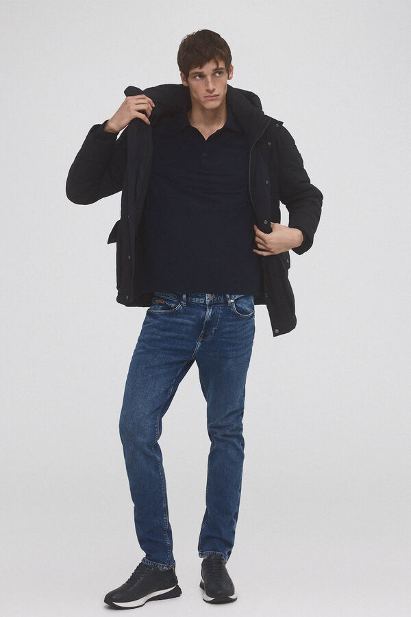 Pedro del Hierro Parka curta acolchoada Azul