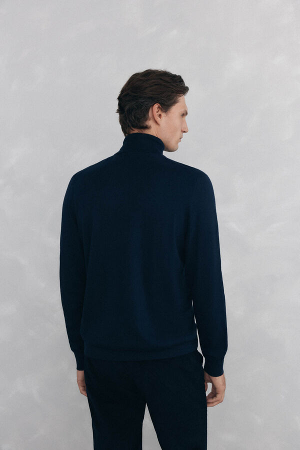 Pedro del Hierro Camisola gola cisne Azul