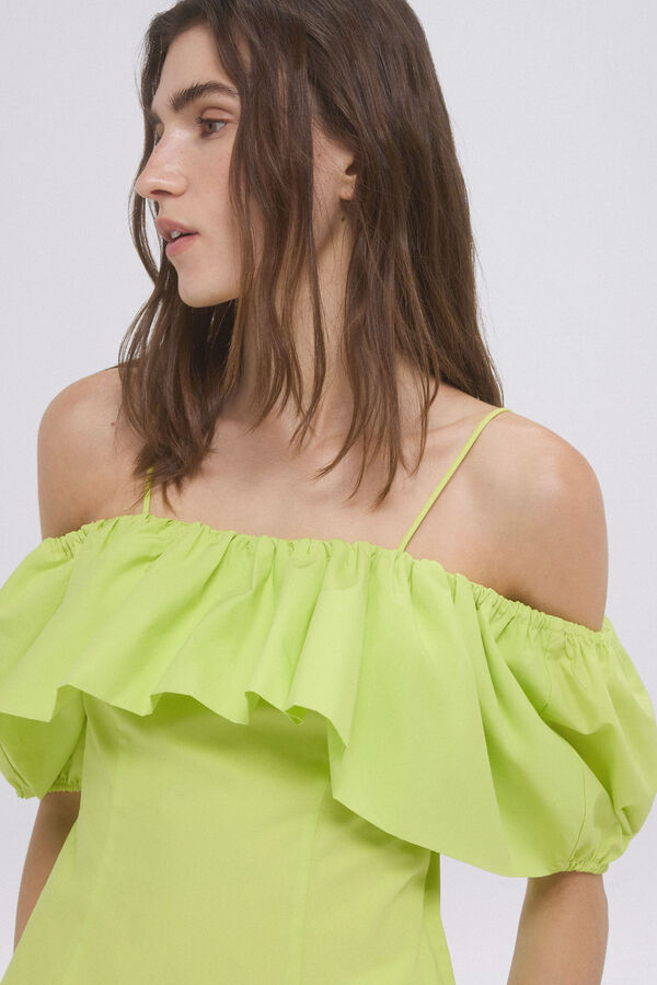 Pedro del Hierro Top com babados ombro a ombro Amarelo