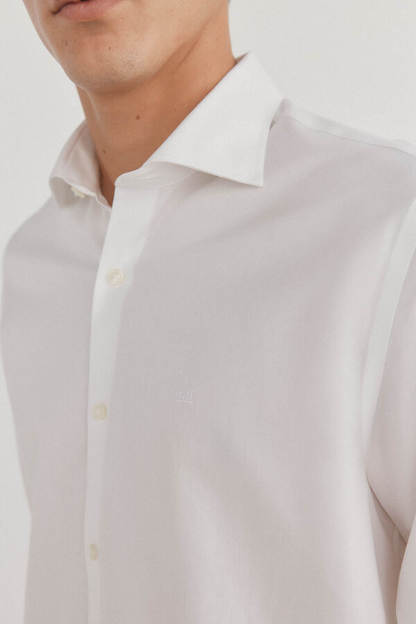 Pedro del Hierro Camisa social lisa que n&atilde;o pode ser passada a ferro + resistente a manchas Branco