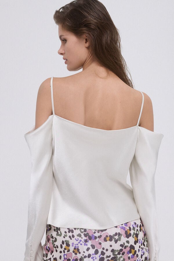 Pedro del Hierro Top de cetim ombro a ombro Amarelo