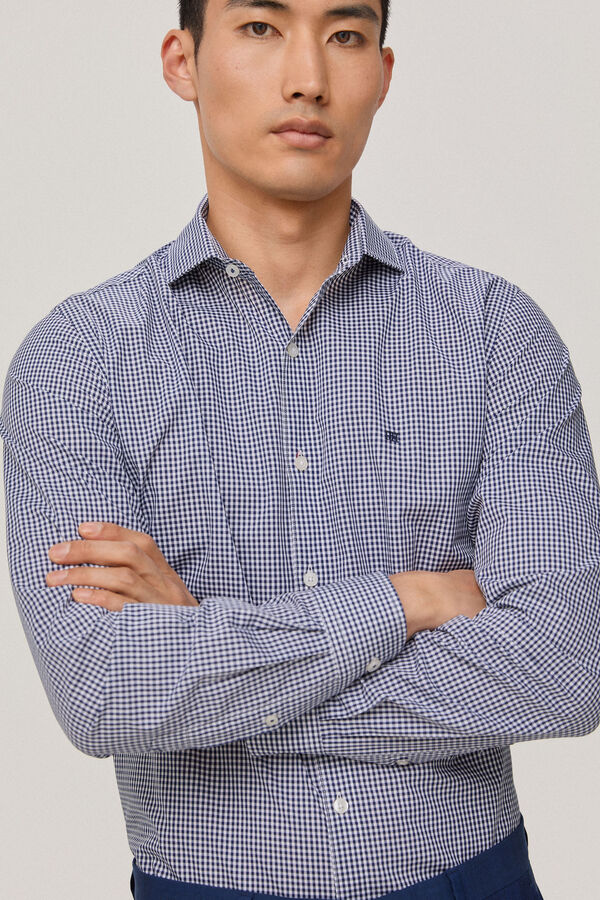 Pedro del Hierro Camisa cuadro vichy slim facil plancha libre de olores Azul