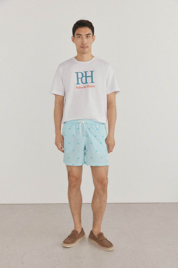 Pedro del Hierro Mai&ocirc; com estampado de logo riscas Verde