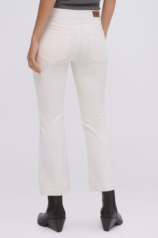 Pedro del Hierro Cal&ccedil;a flare de veludo Ecru