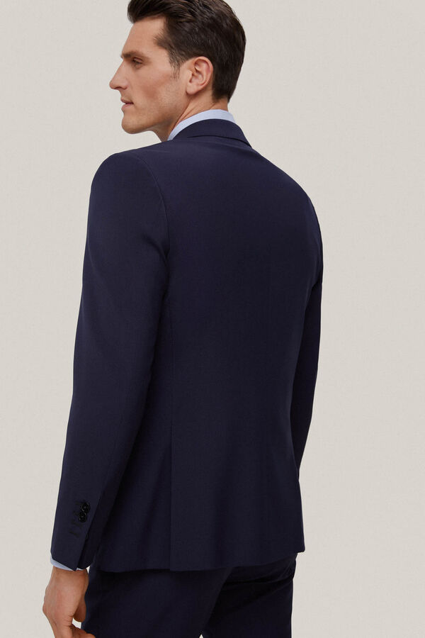 Pedro del Hierro Americana traje liso bi-stretch Azul