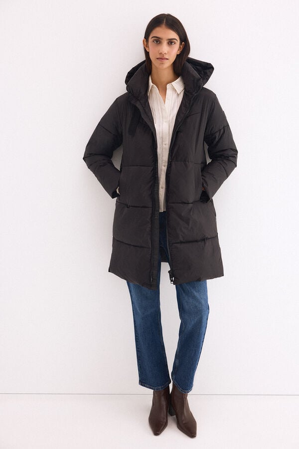 Pedro del Hierro Parka acolchoada com capuz Preto