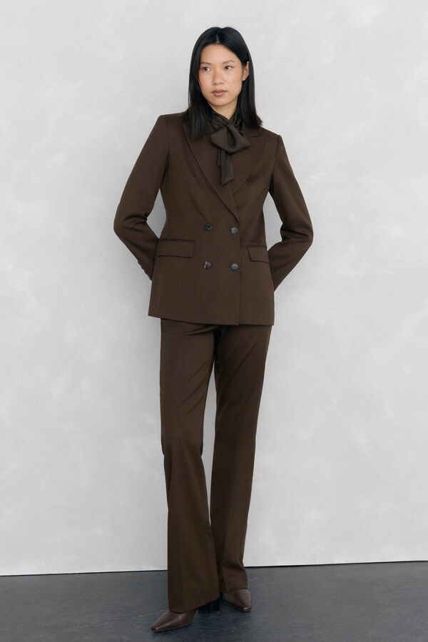 Pedro del Hierro Blazer trespassado chocolate Marrom