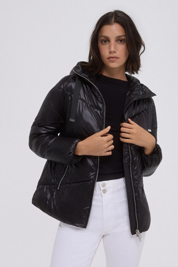 Pedro del Hierro Parka corta capucha Negro