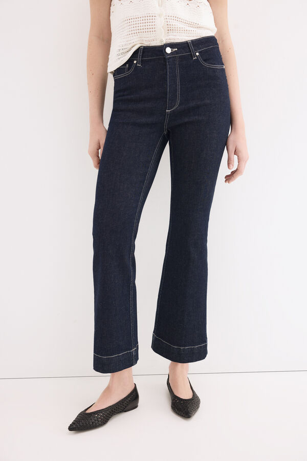 Pedro del Hierro Jeans push up flare cropped Azul