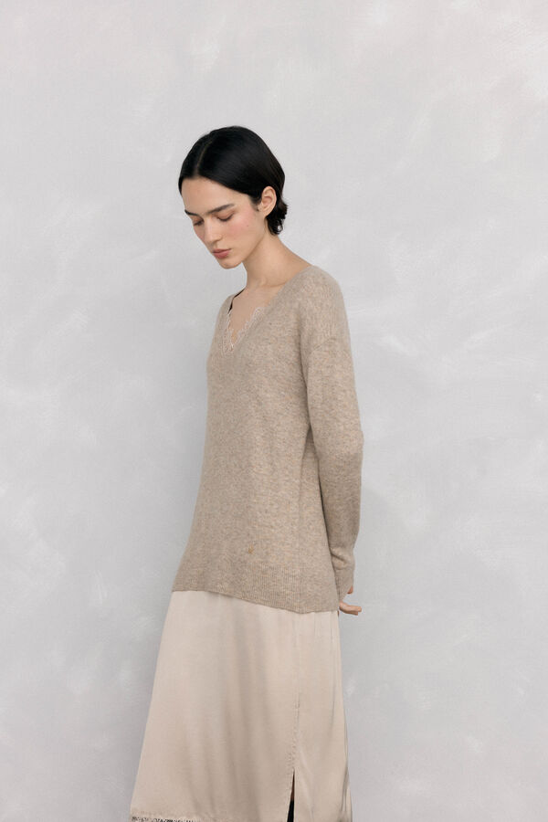 Pedro del Hierro Vestido de malha Beige