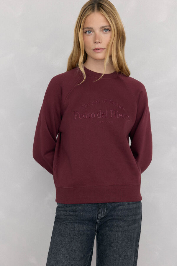 Pedro del Hierro Sweatshirt logo bordado Bordeaux