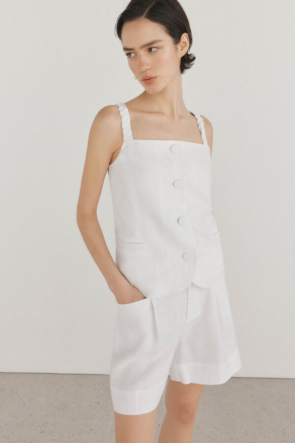 Pedro del Hierro Colete de linho Colete Branco