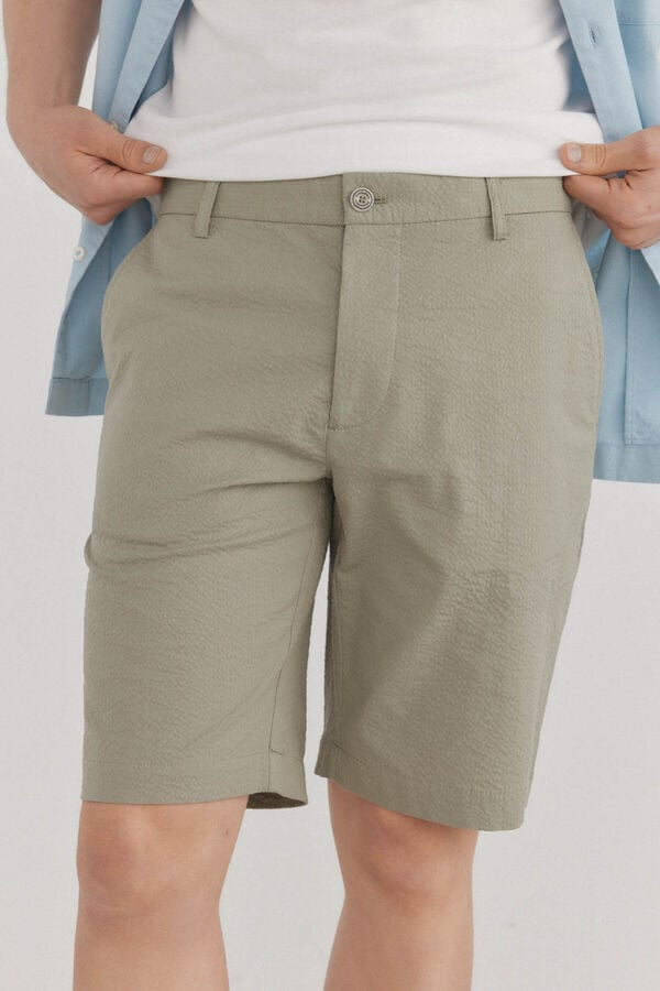 Pedro del Hierro Bermudas chino estrutura Verde