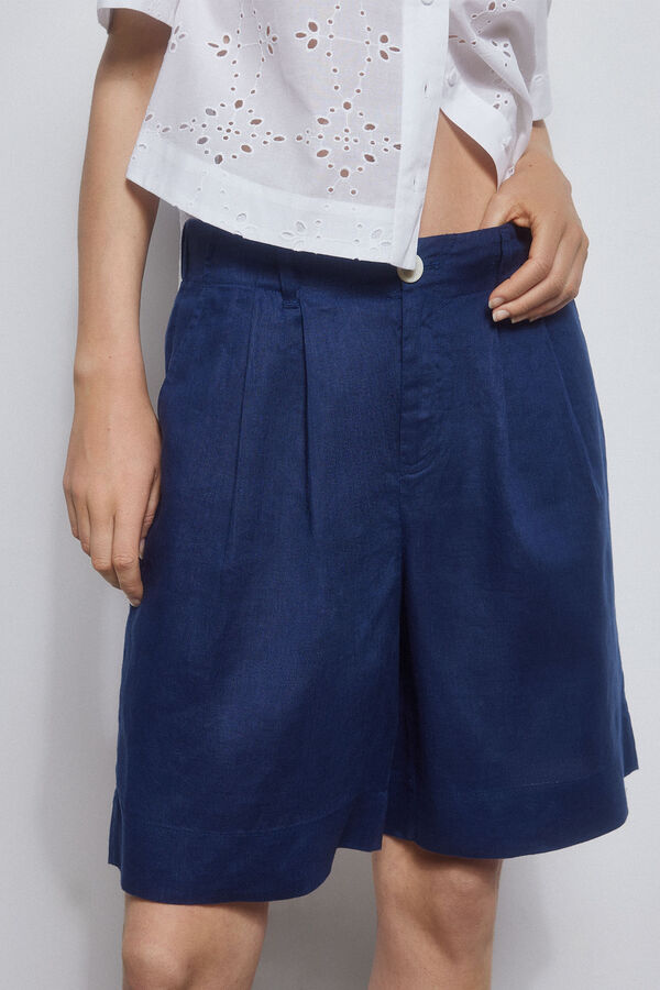 Pedro del Hierro Bermudas linho Azul