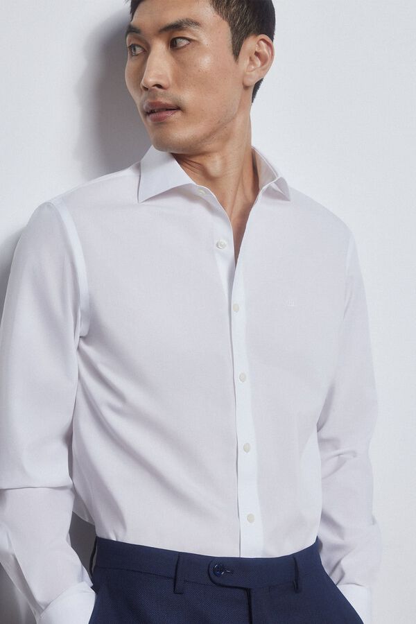 Pedro del Hierro Camisa vestir lisa non iron + antimanchas Blanco