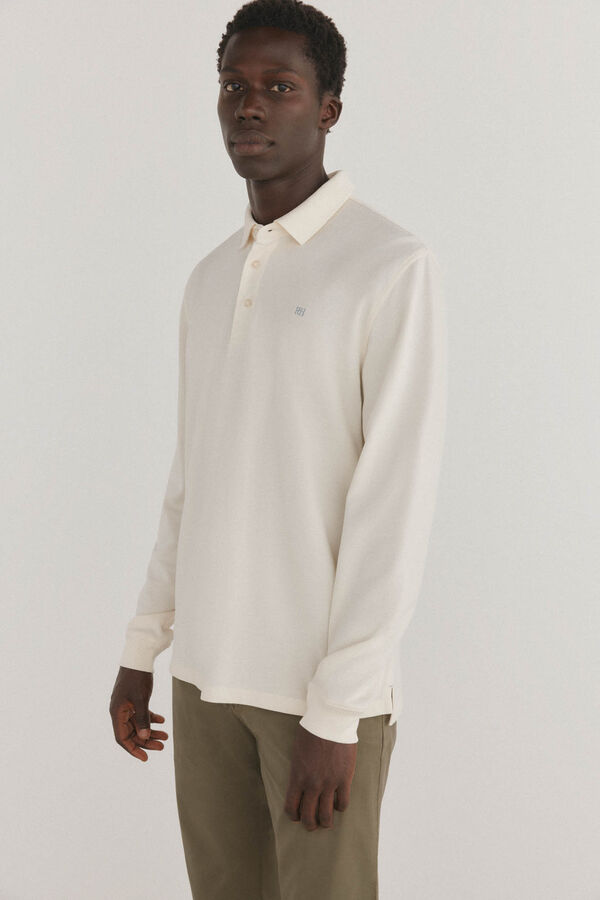 Pedro del Hierro Polo b&aacute;sico manga larga Crudo