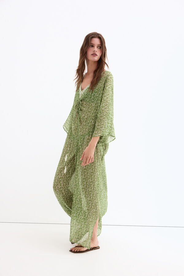 Pedro del Hierro Caftan estampado Verde