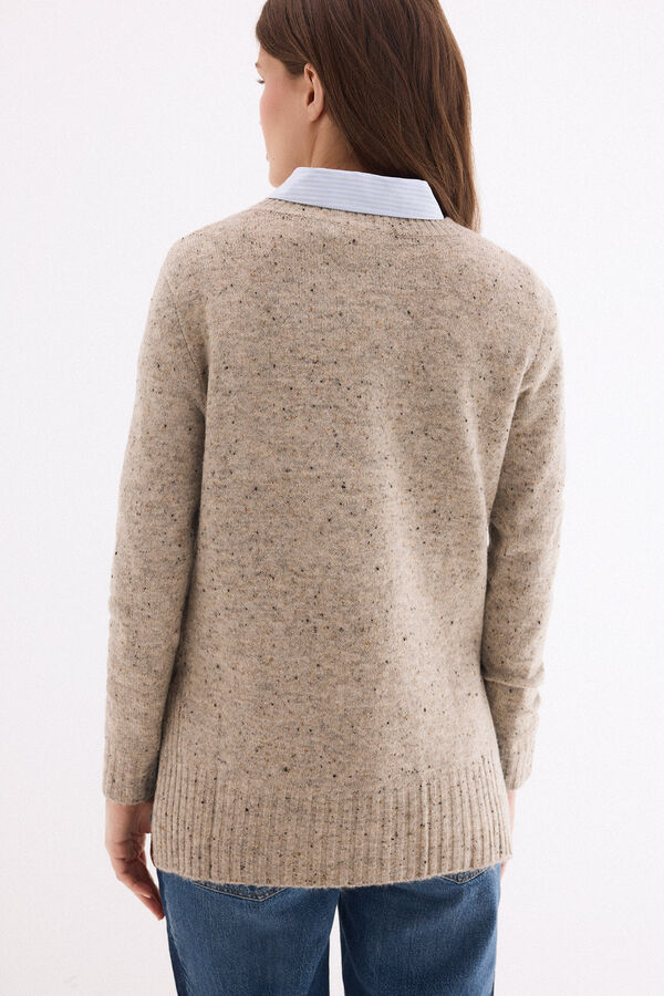 Pedro del Hierro Jersey cuello redondo Crudo
