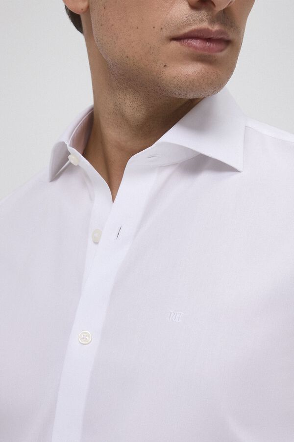 Pedro del Hierro Camisa social lisa que n&atilde;o pode ser passada a ferro + resistente a manchas Branco