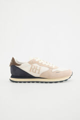Pedro del Hierro T&eacute;nis em pele e t&ecirc;xtil Beige