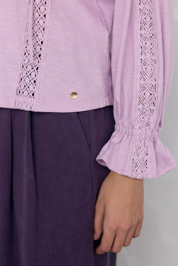 Pedro del Hierro Camiseta abullonada lazo Rosa