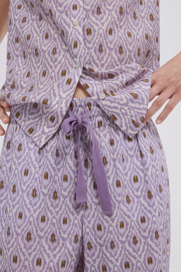 Pedro del Hierro Pantal&oacute;n estampado recto Morado