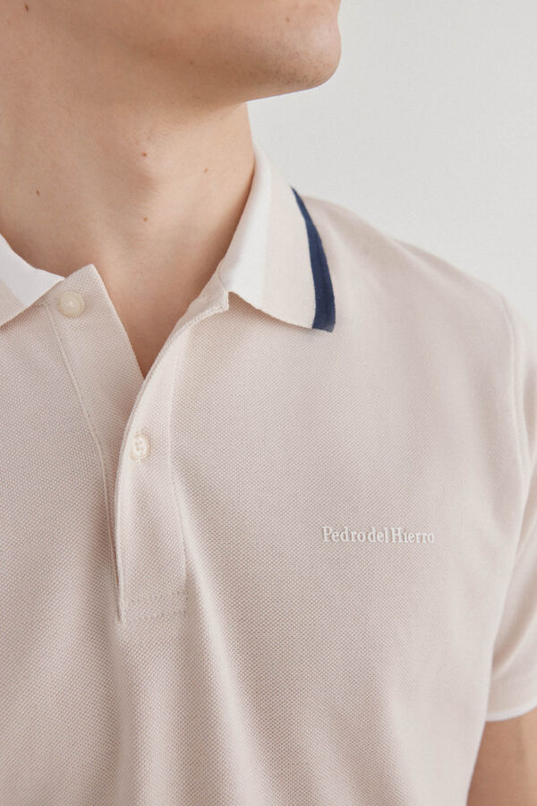 Pedro del Hierro Polo cuello fantas&iacute;a Beige