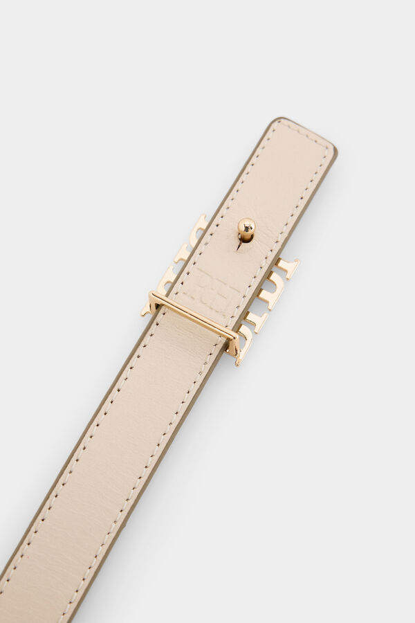 Pedro del Hierro Cintur&oacute;n reversible de piel Beige