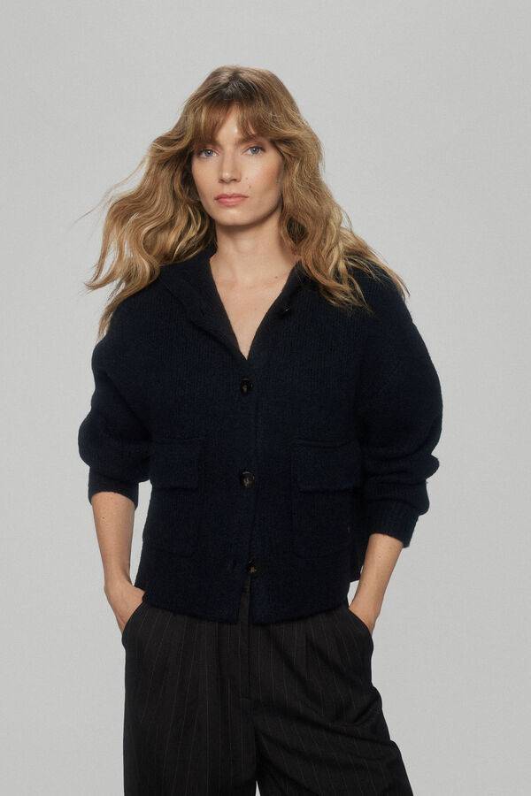 Pedro del Hierro Chaqueta capucha bolsillos grandes Azul