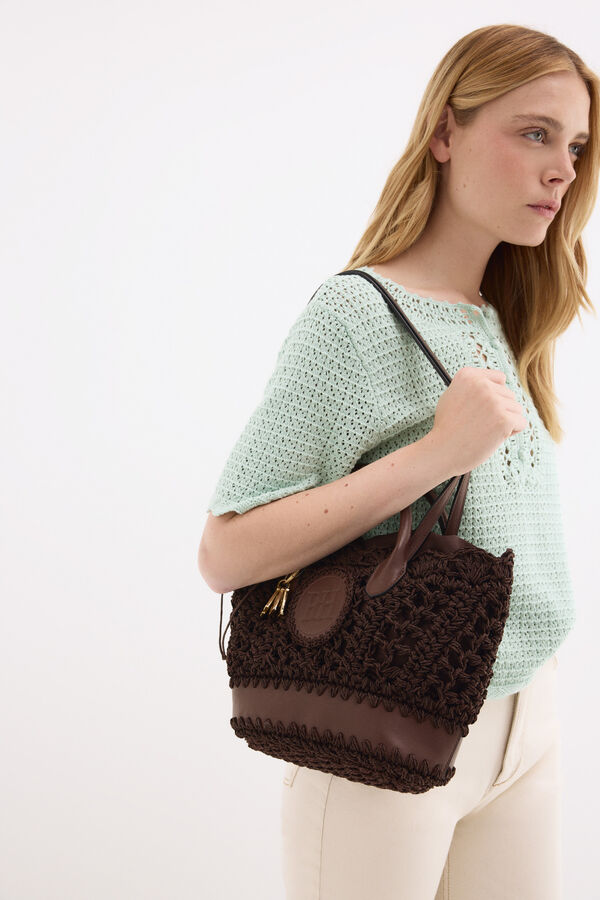 Pedro del Hierro Top de malha crochet Turquesa