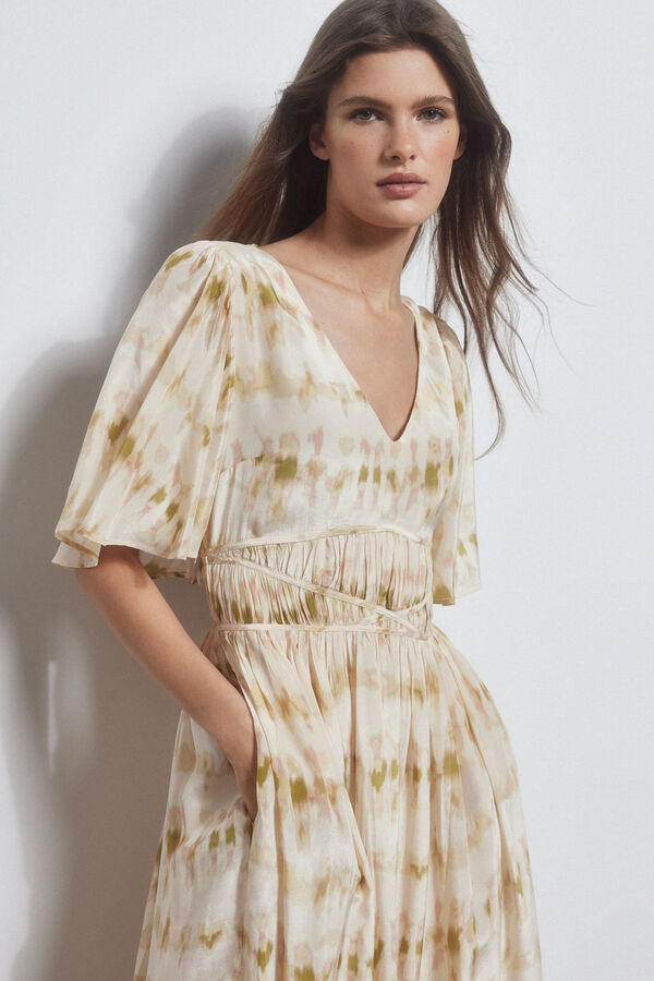 Pedro del Hierro Vestido franzido c&oacute;s Verde